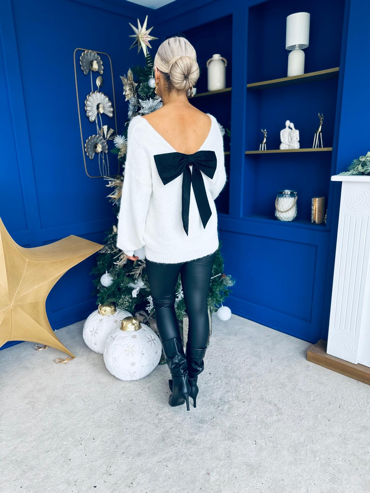 Jules Bow Detailed Jumper Cream