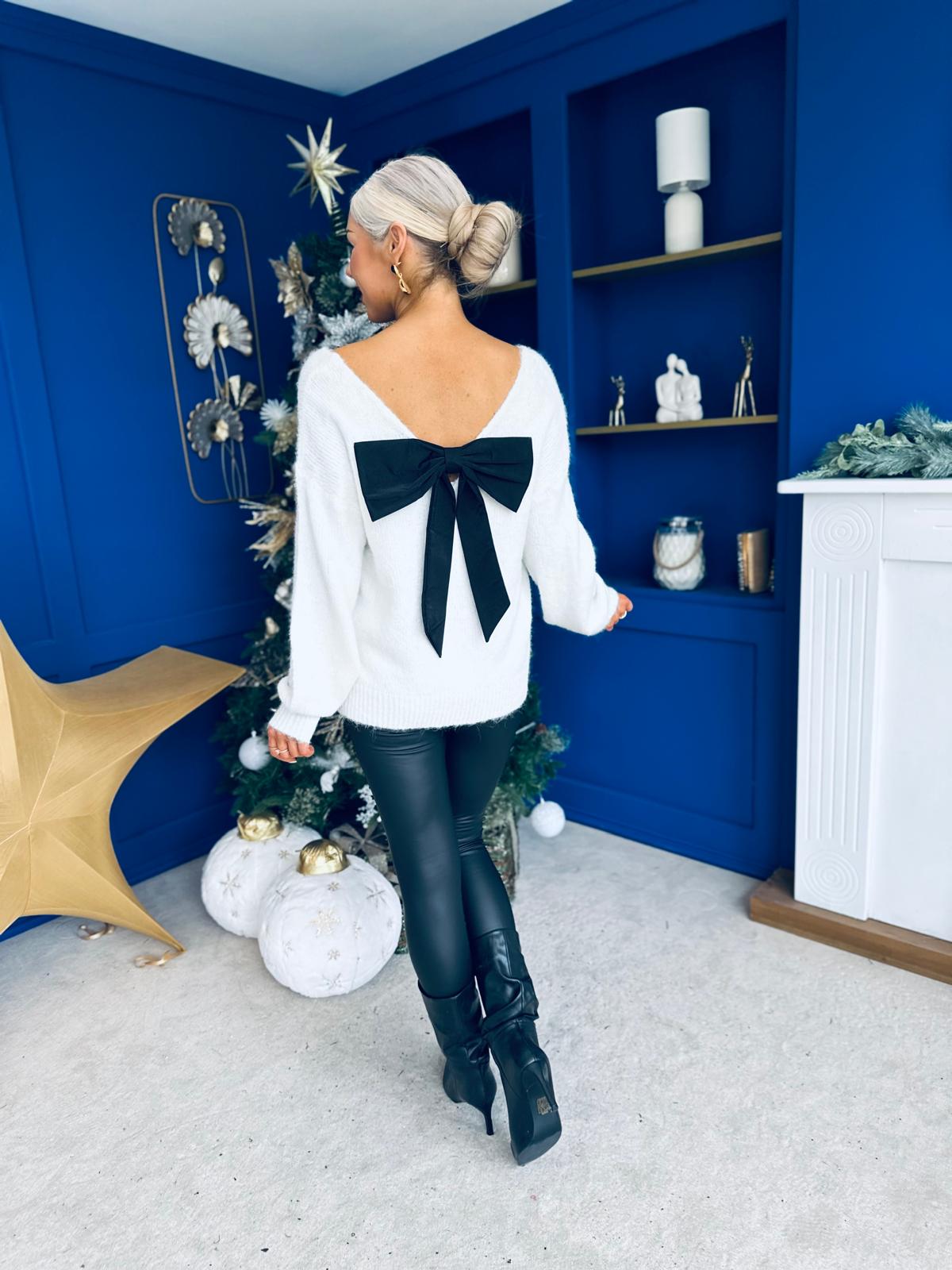 Jules Bow Detailed Jumper Cream