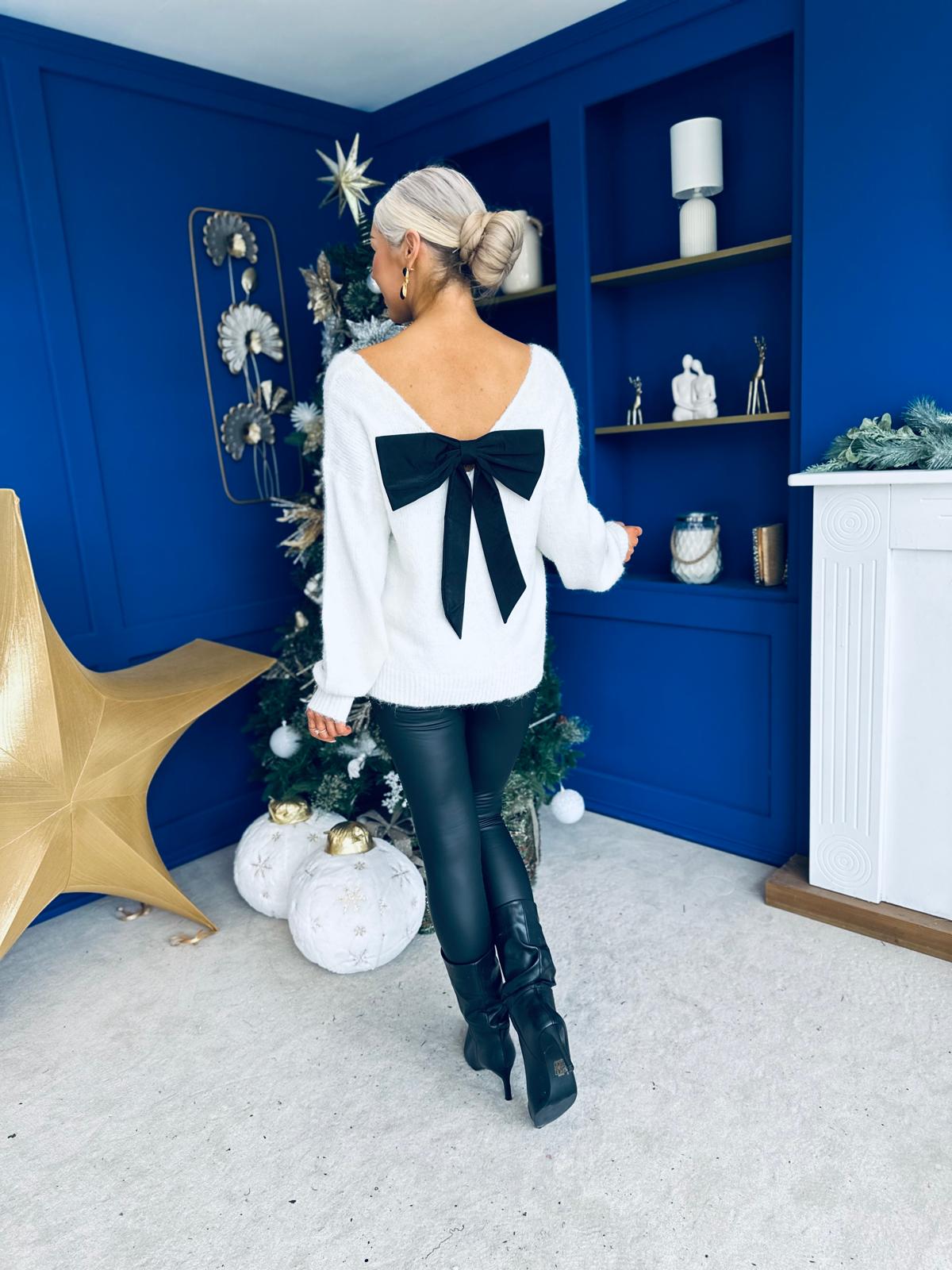 Jules Bow Detailed Jumper Cream