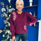 Venus Sequin Detailed Jumper Burgundy