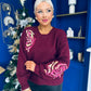 Venus Sequin Detailed Jumper Burgundy