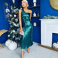 Ramona One Shoulder Sequin Maxi Dress Forest