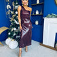 Ramona One Shoulder Sequin Maxi Dress Wine