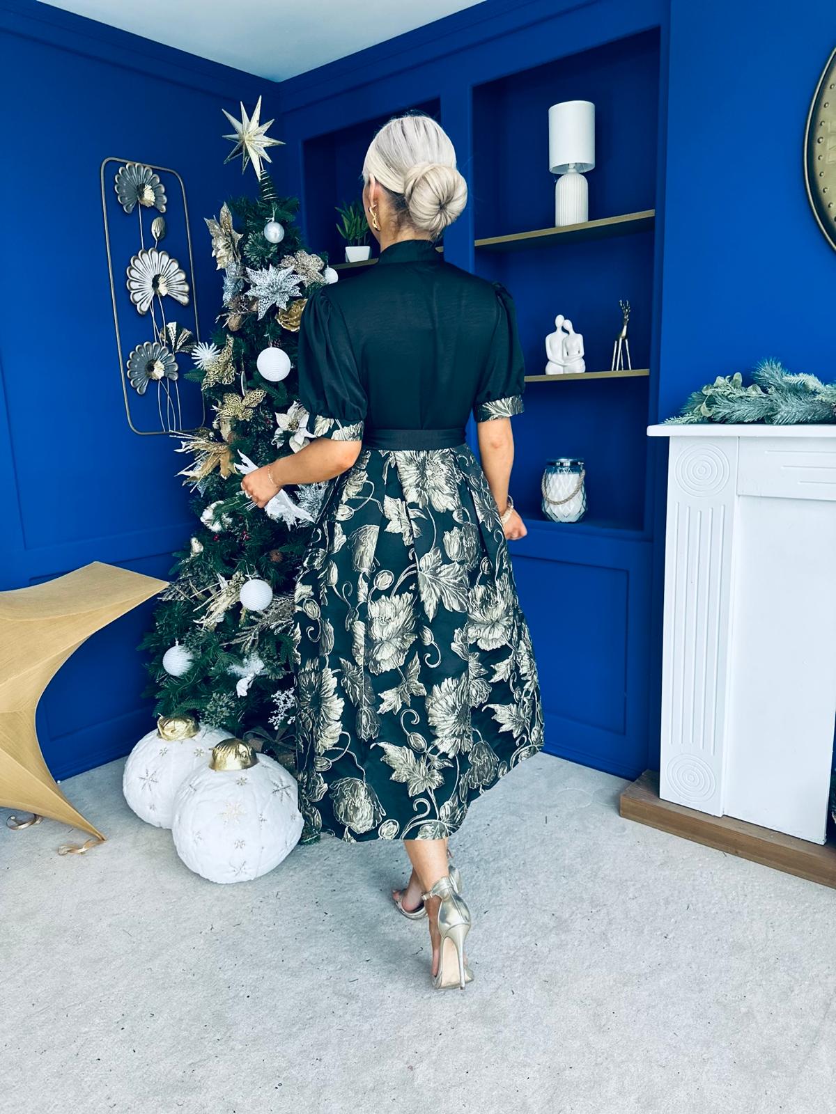 Aoife Jaquard Occasion Wrap Dress Champ