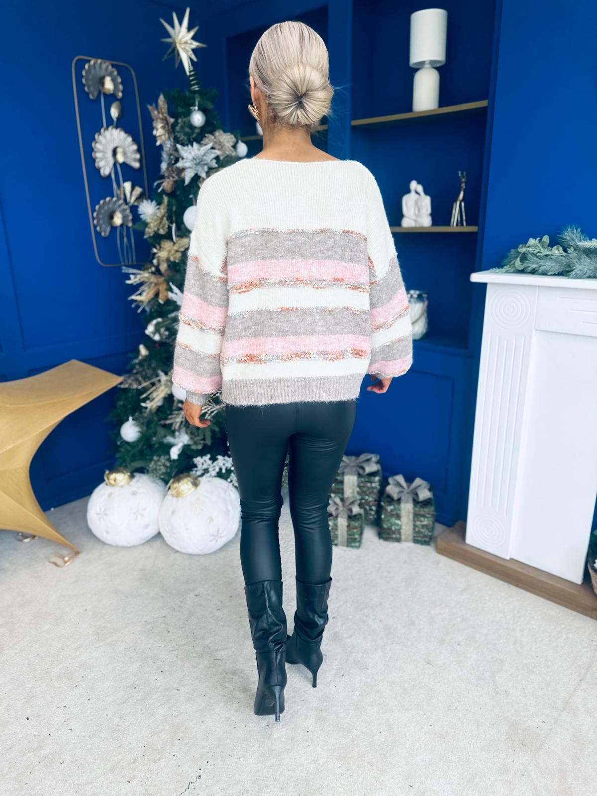 Kitty Sequin Detailed Jumper Cream