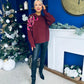 Breah Sequin Detailed Jumper Burgundy