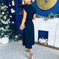 Cassidy Sequin Detailed Midi Dress Navy