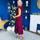 Cassidy Sequin Detailed Midi Dress Wine
