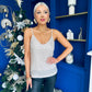 Casy Sequin Cami Top Silver