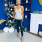 Casy Sequin Cami Top Silver