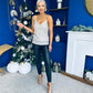 Casy Sequin Cami Top Silver