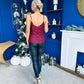 Casy Sequin Cami Top Wine