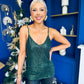 Casy Sequin Cami Top Forest