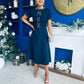 Nigella Pearl Embellished Occasion Dress Navy