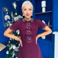 Nigella Pearl Embellished Occasion Dress Burgundy