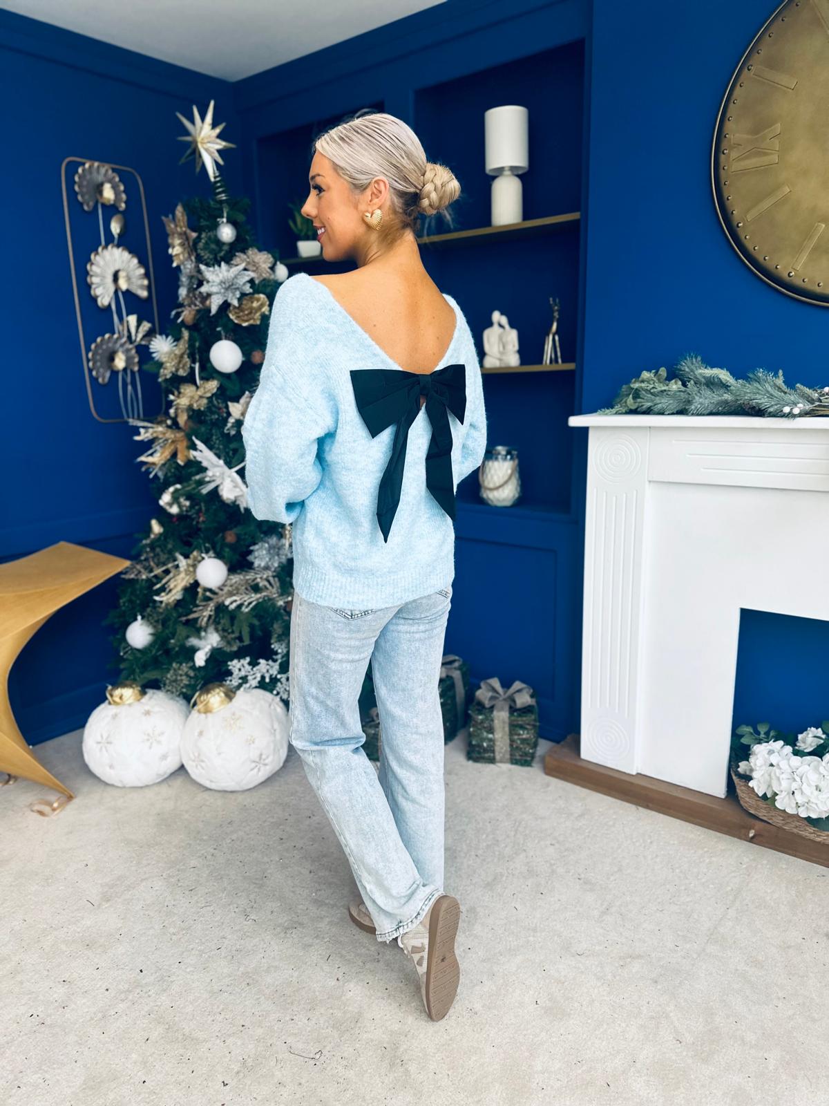 Jules Bow Detailed Jumper Pwr Blue