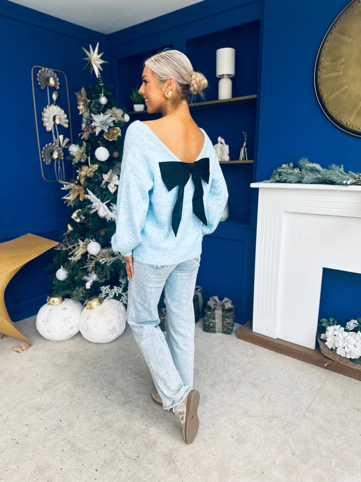 Jules Bow Detailed Jumper Pwr Blue