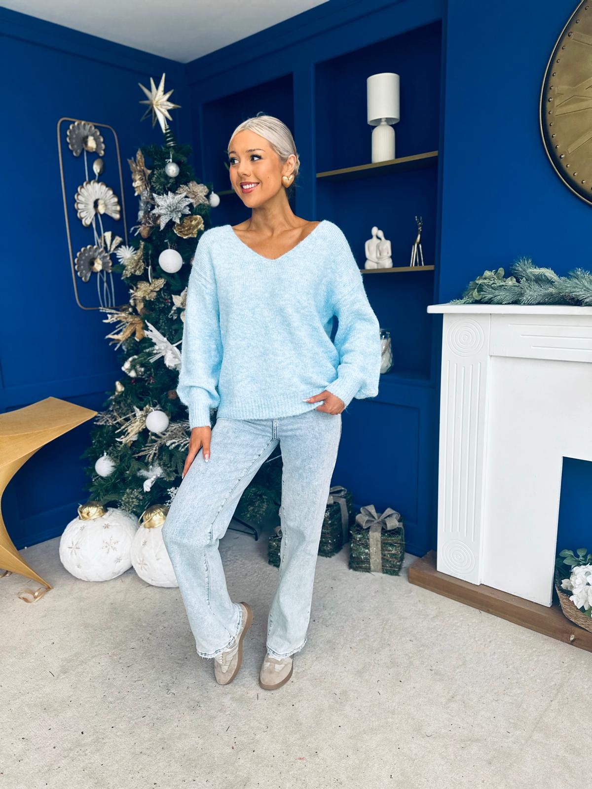 Jules Bow Detailed Jumper Pwr Blue