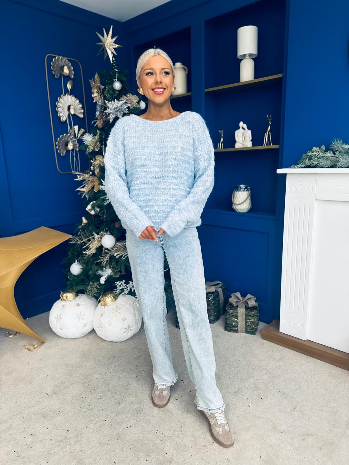 Alva Bow Detailed Jumper Pwr Blue