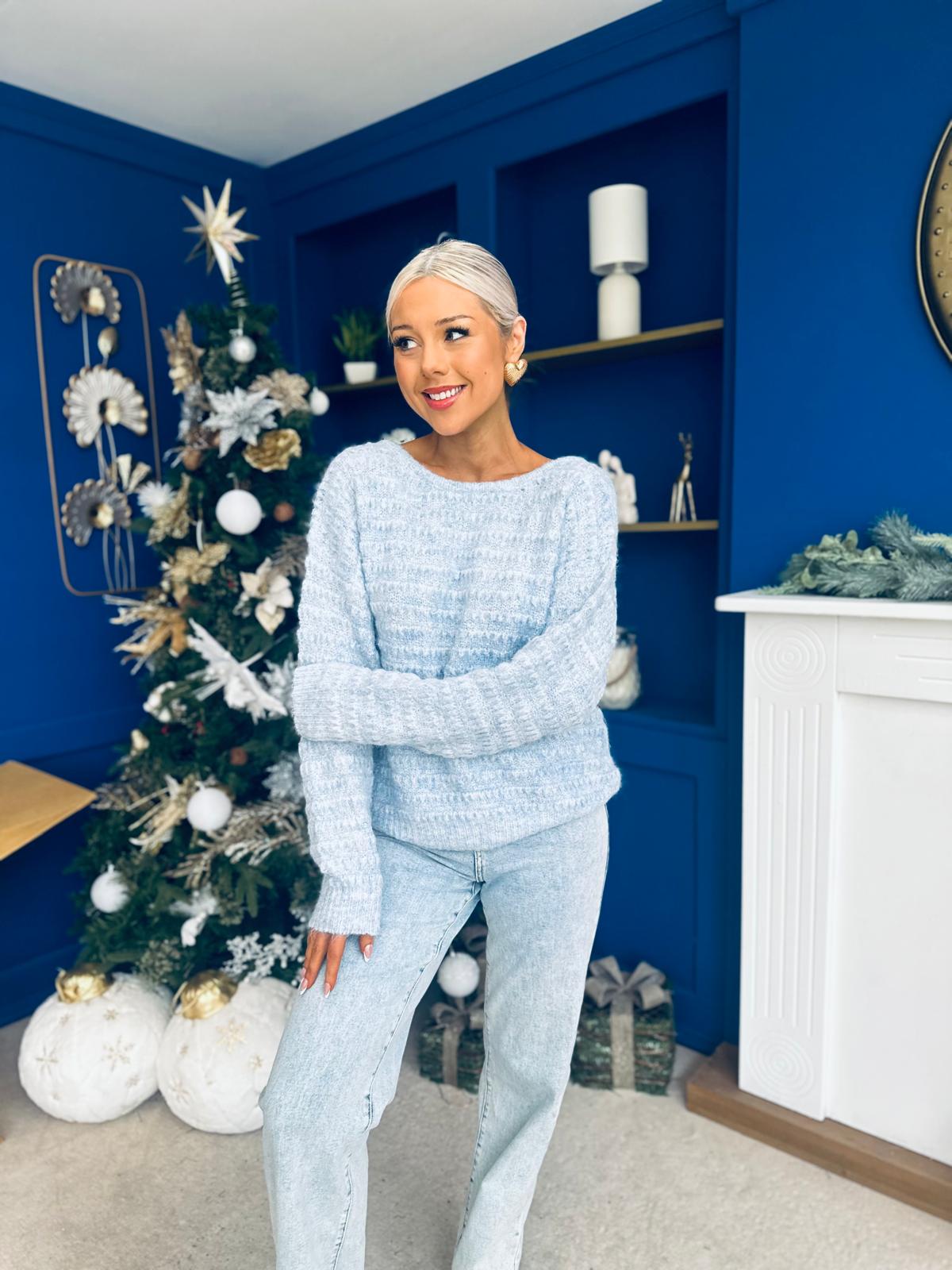 Alva Bow Detailed Jumper Pwr Blue