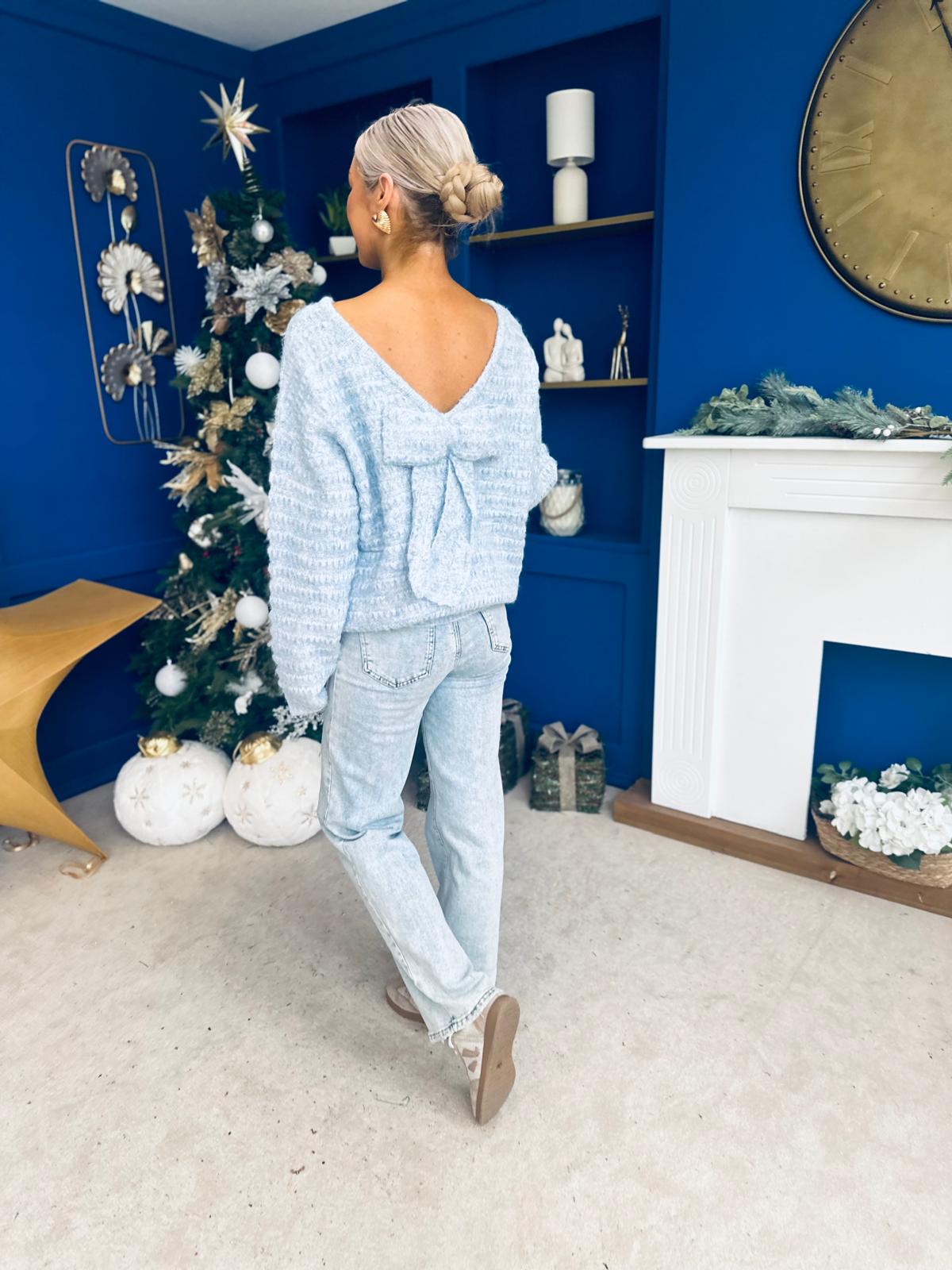 Alva Bow Detailed Jumper Pwr Blue