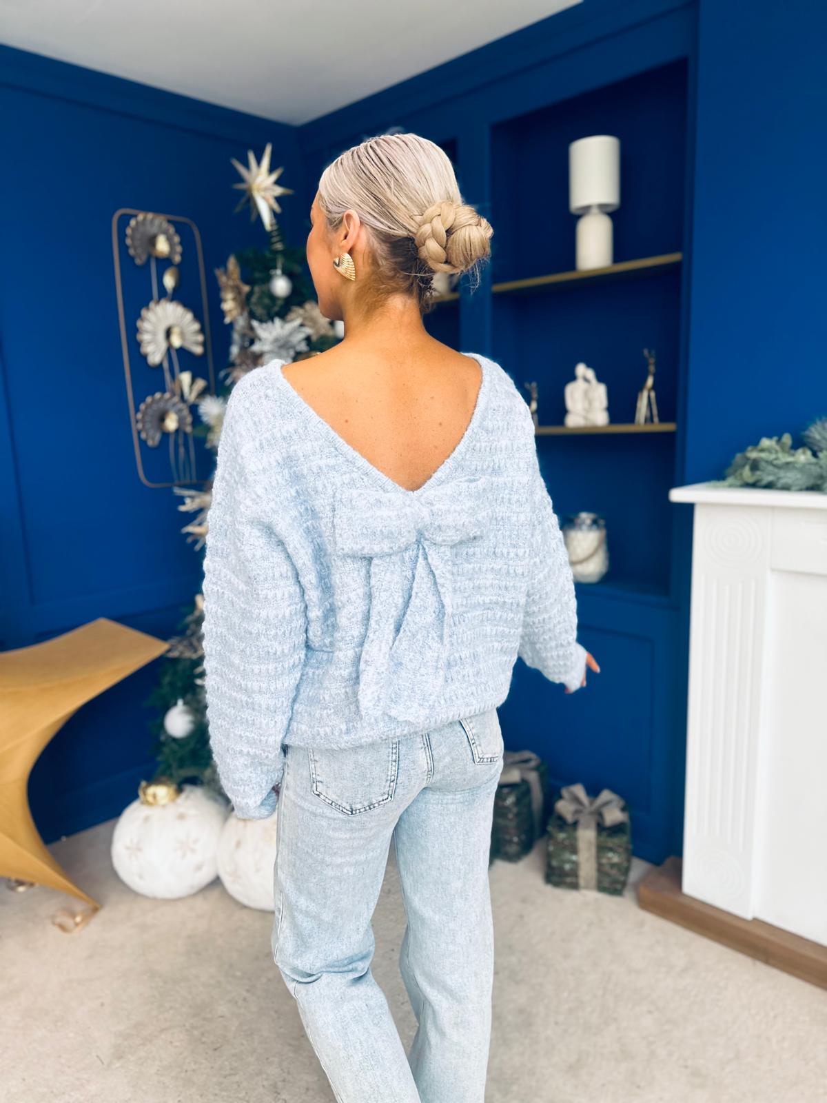 Alva Bow Detailed Jumper Pwr Blue