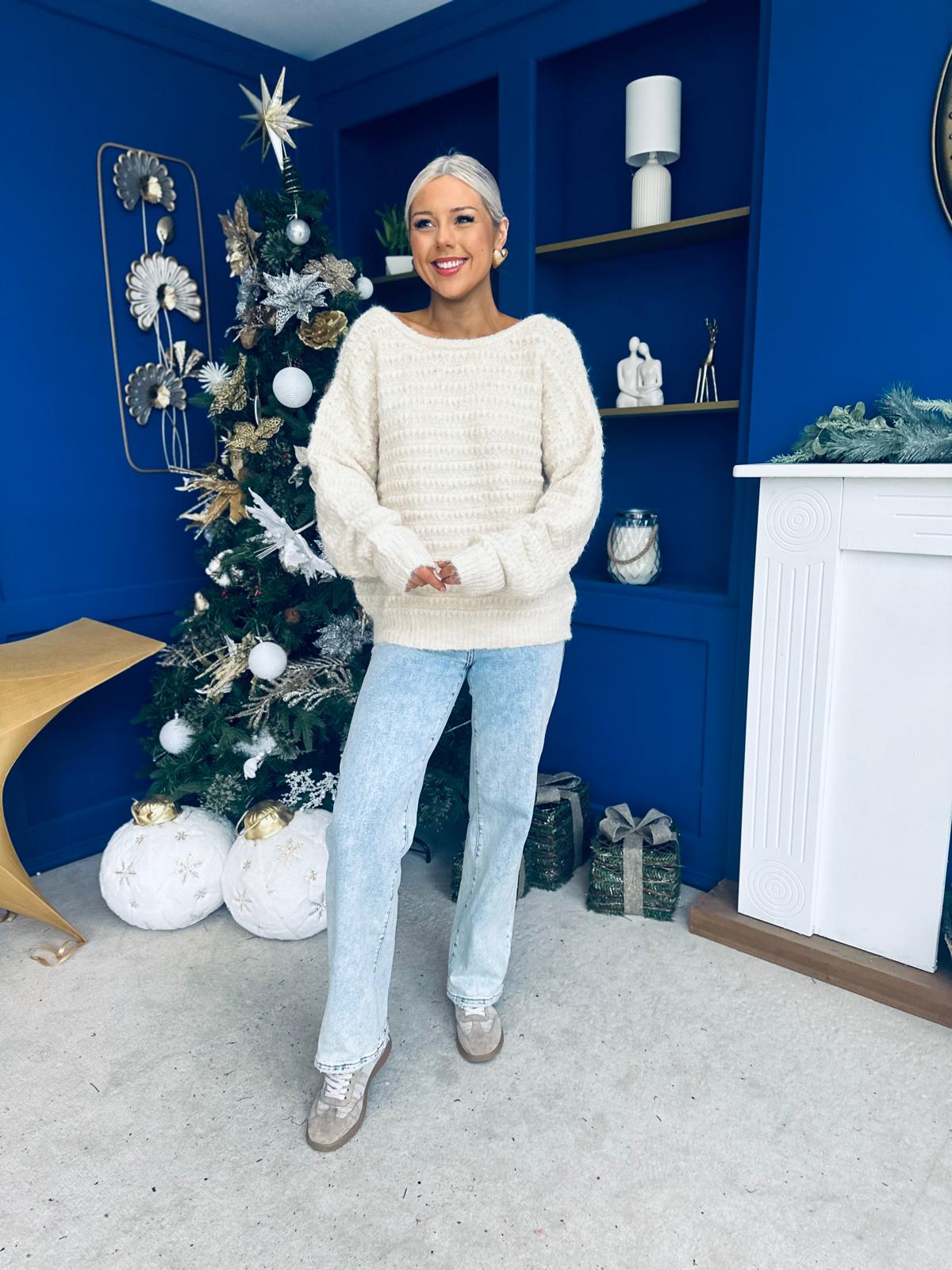 Alva Bow Detailed Jumper Beige