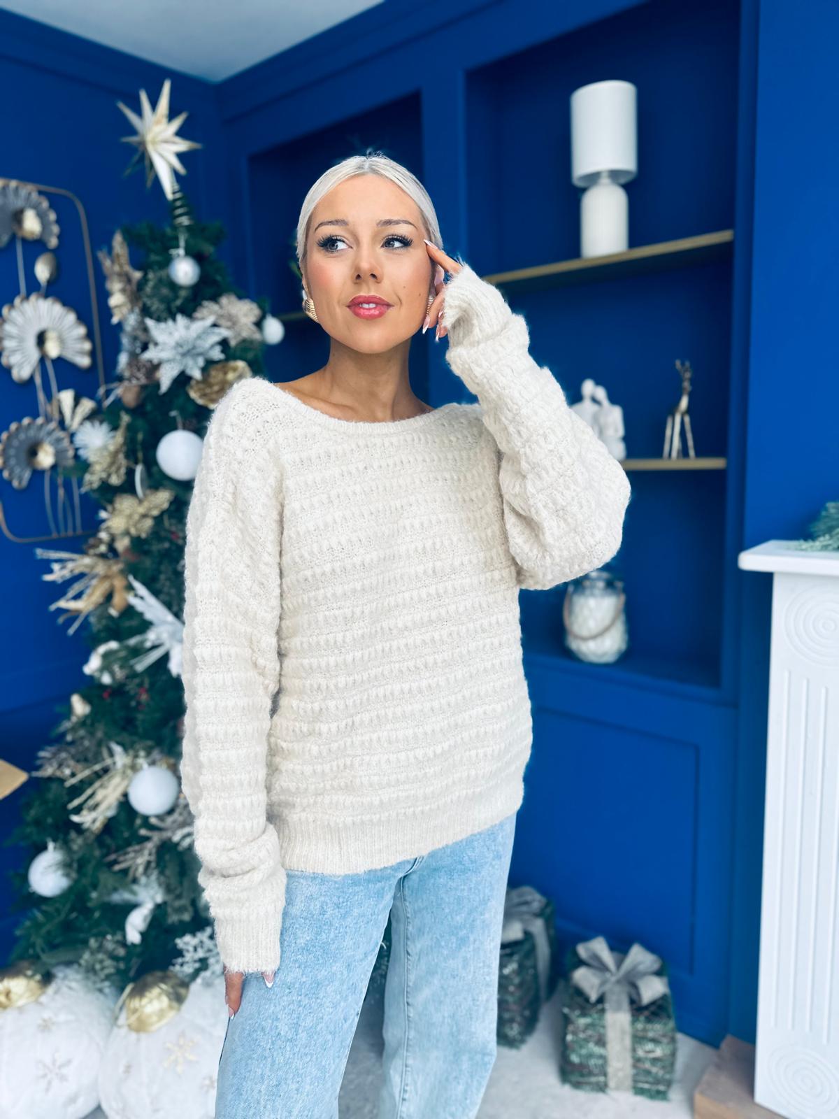 Alva Bow Detailed Jumper Beige