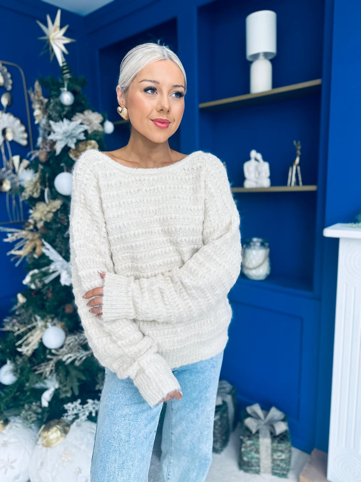 Alva Bow Detailed Jumper Beige