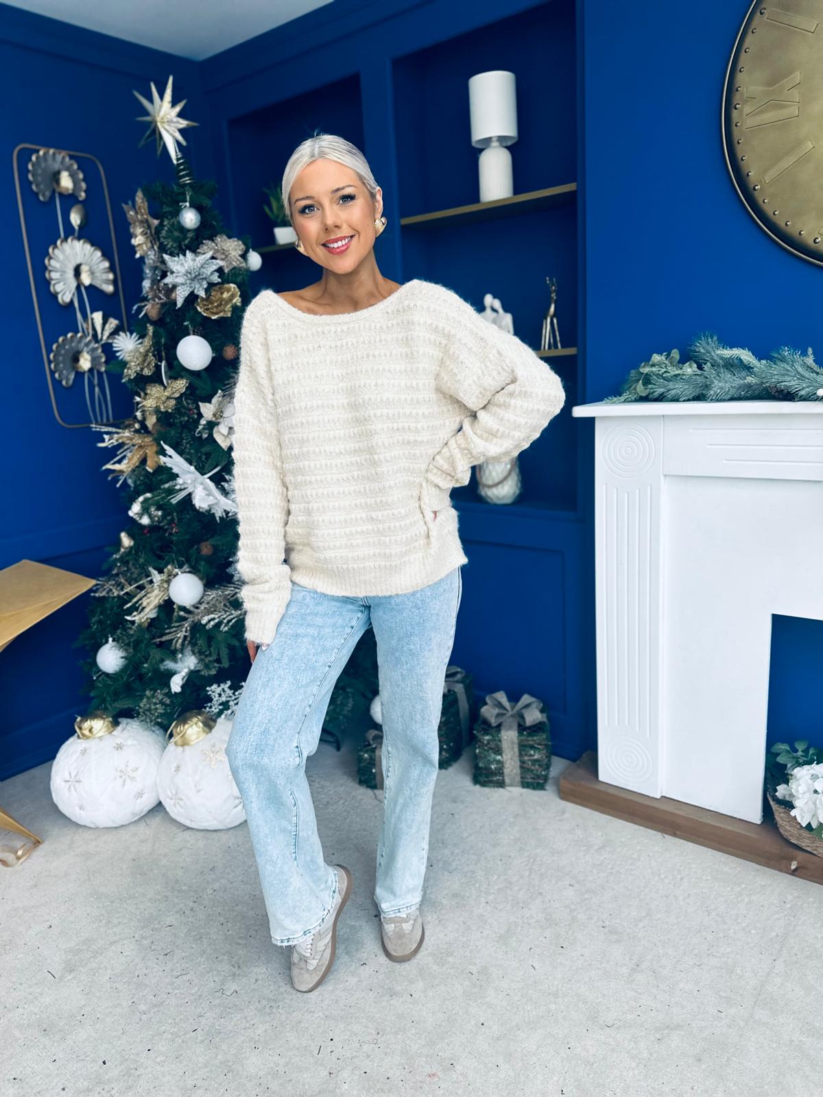 Alva Bow Detailed Jumper Beige