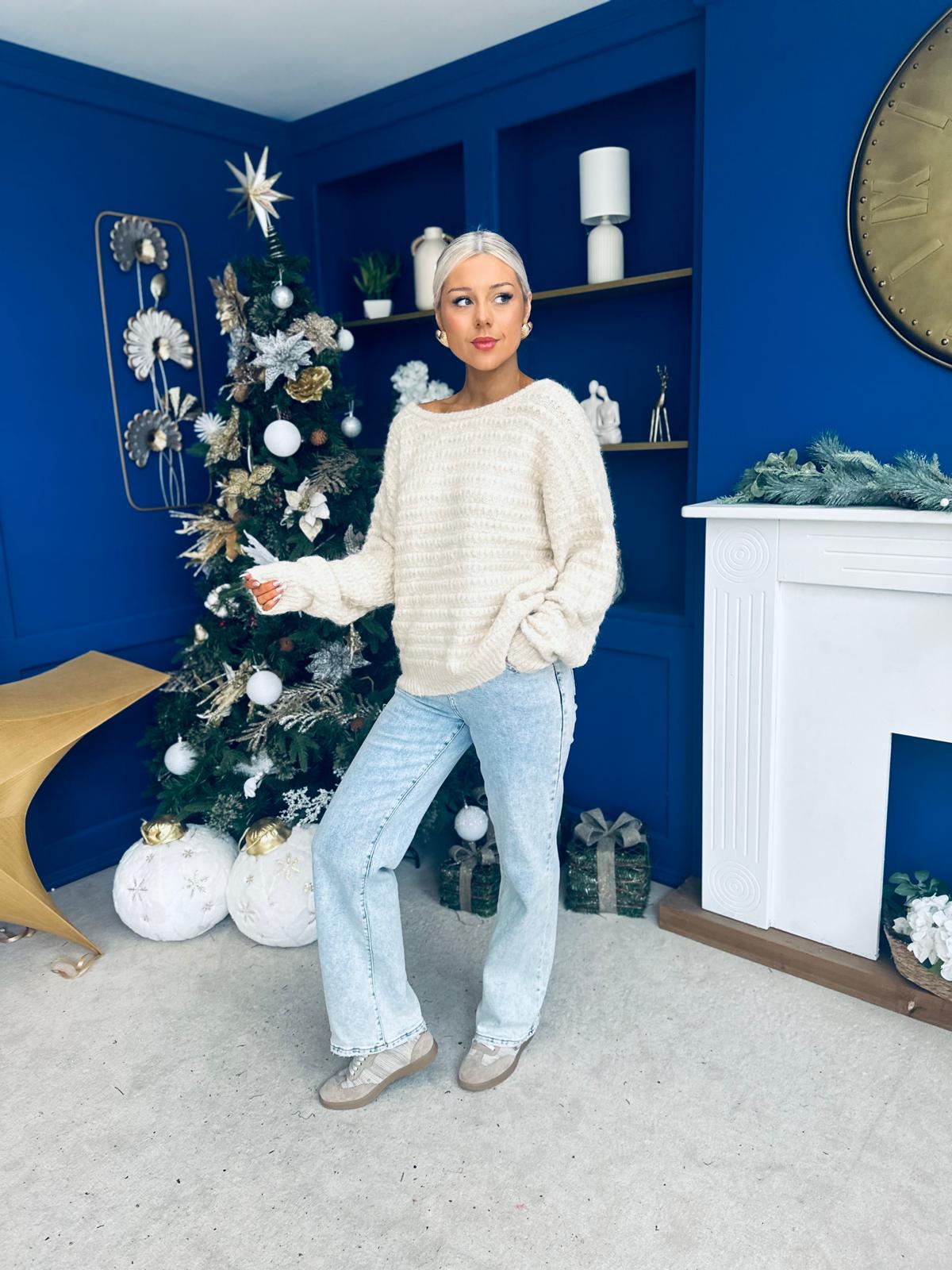 Alva Bow Detailed Jumper Beige