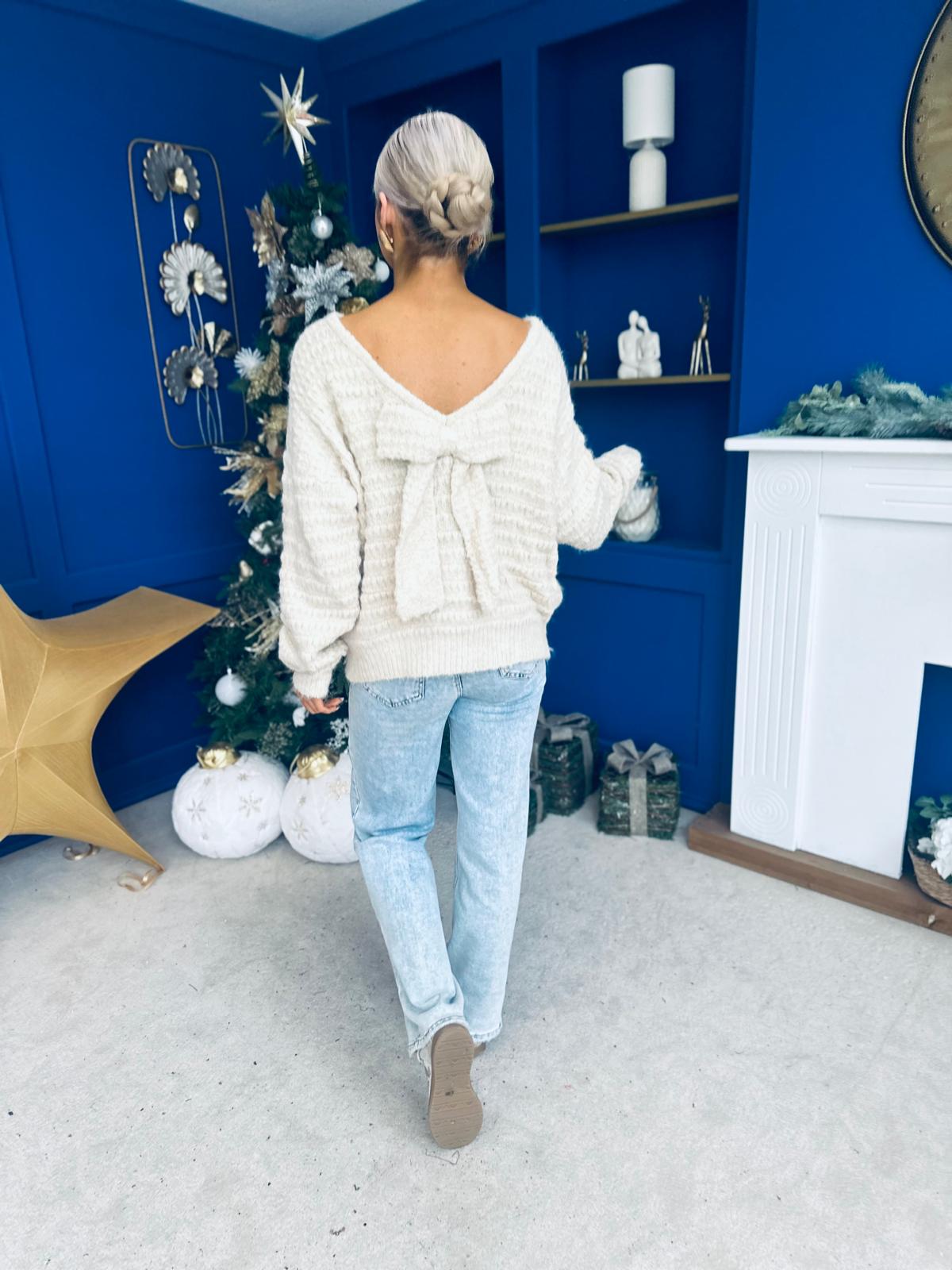 Alva Bow Detailed Jumper Beige