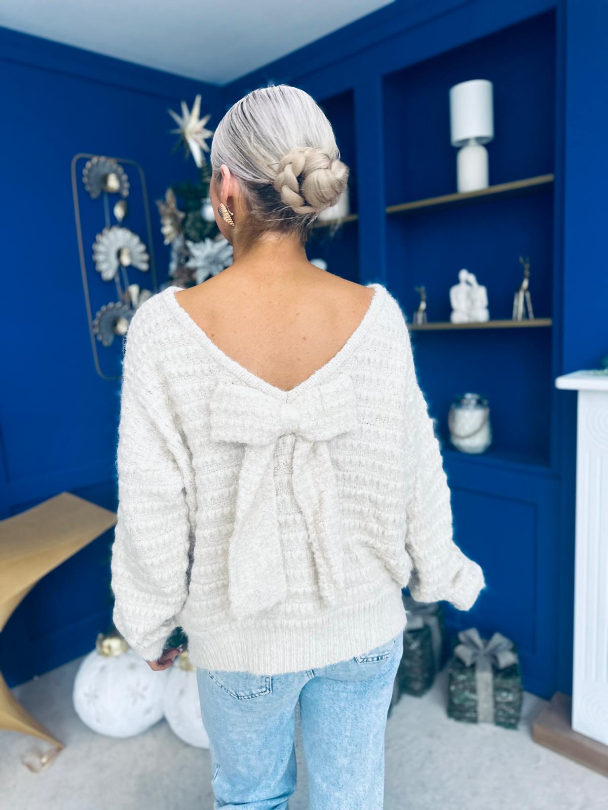 Alva Bow Detailed Jumper Beige