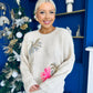Macie Sequin Detailed Jumper Cream