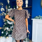Reda Round Neck Puff Sleeve Mini Dress Polka