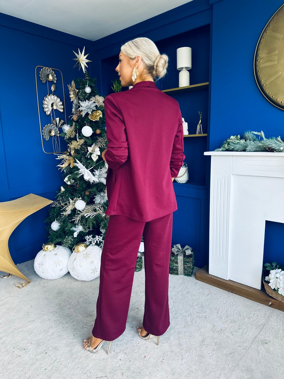 Jessica Detailed Occasion Suit Wine