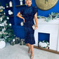 Morgan Sequin Occasion Midi Dress Navy