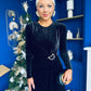 Maeve Studded Velvet Dress Black