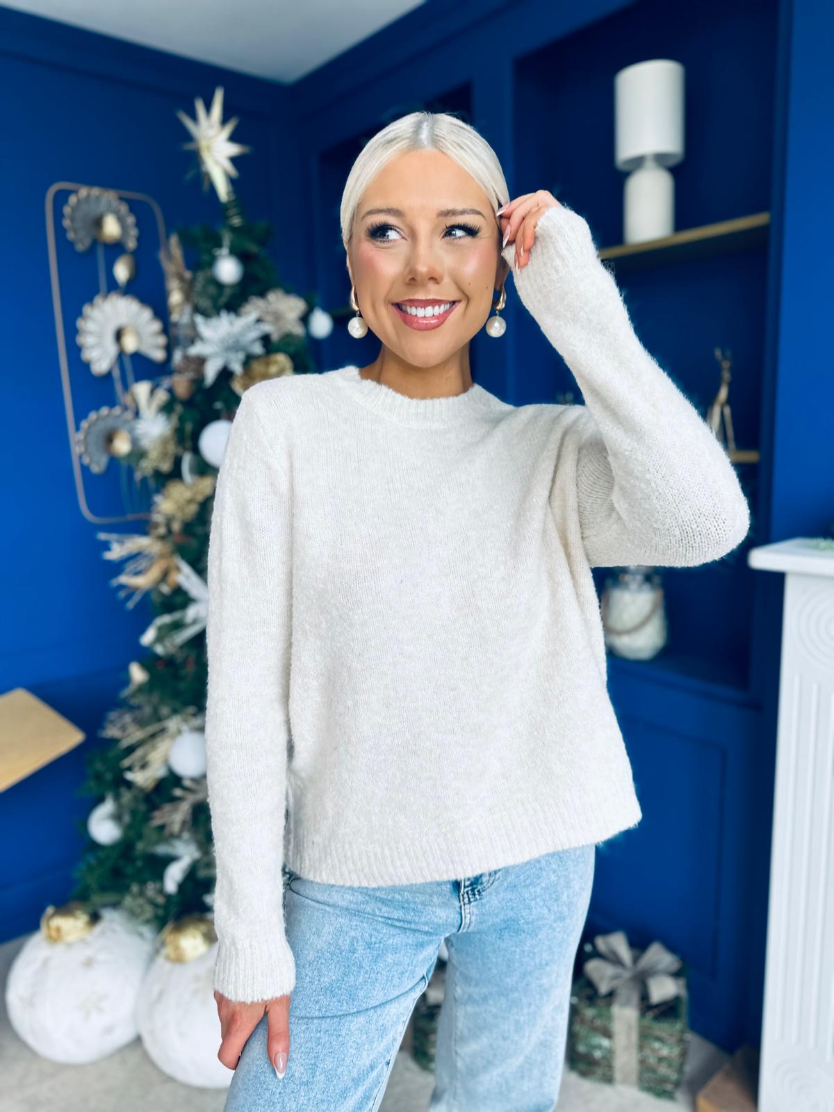 Pria Bow Detail Jumper Cream