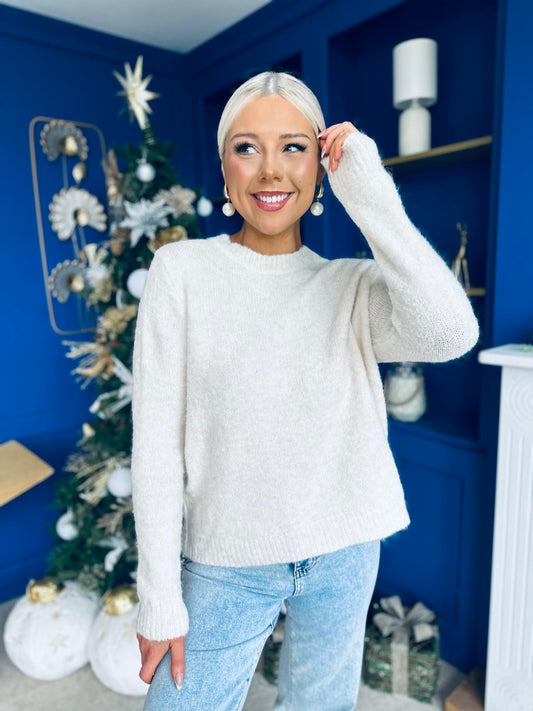 Pria Bow Detail Jumper Cream