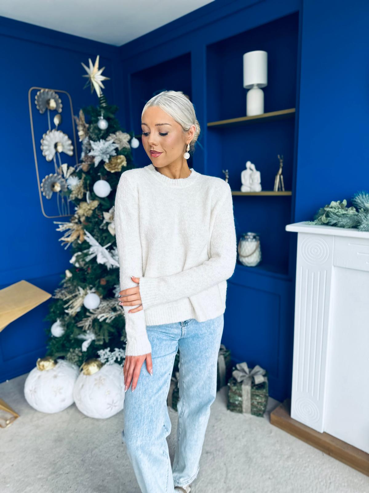 Pria Bow Detail Jumper Cream