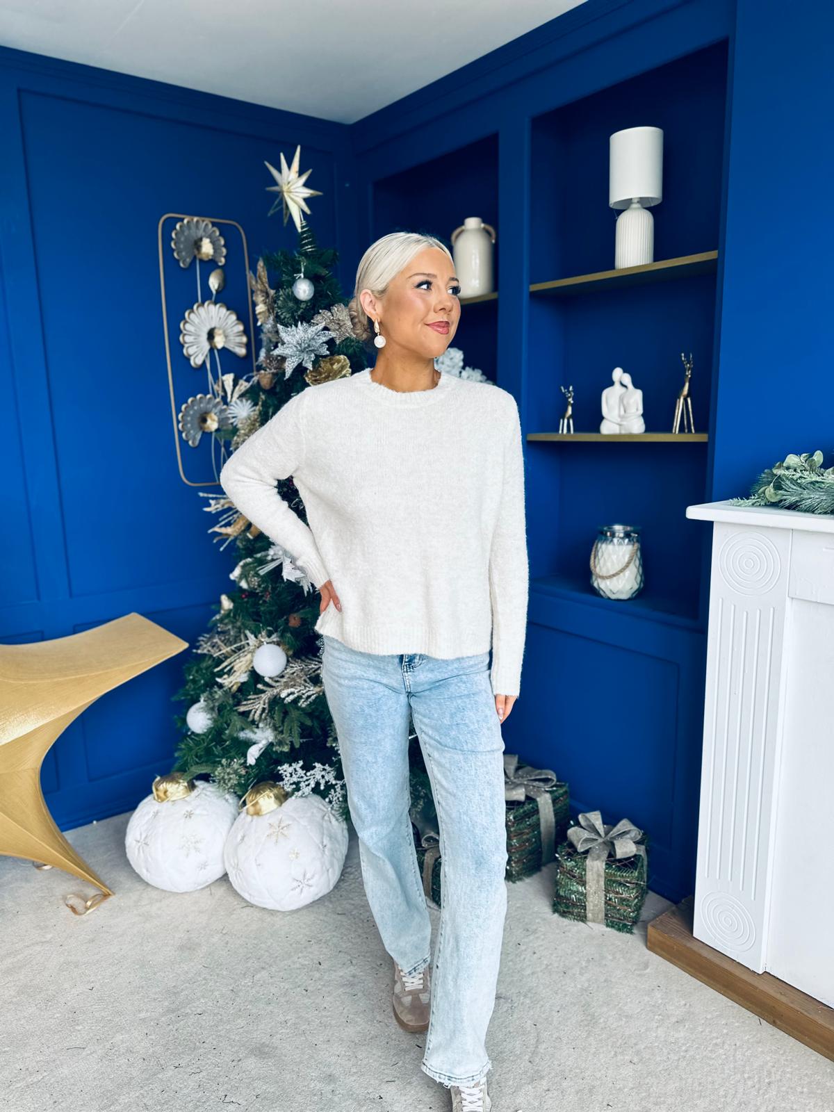 Pria Bow Detail Jumper Cream