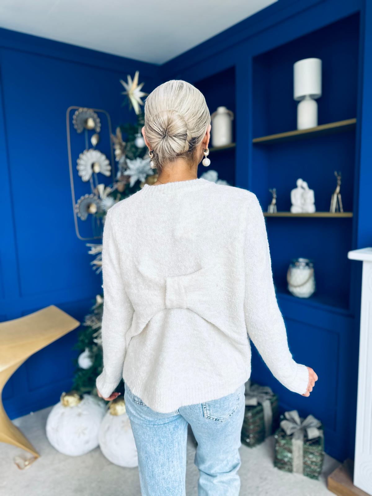 Pria Bow Detail Jumper Cream