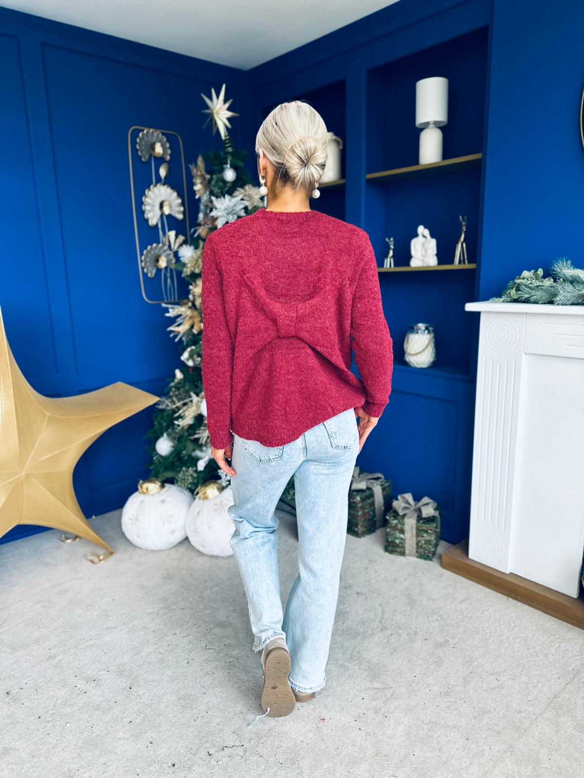 Pria Bow Detail Jumper Burgundy