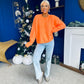 Aine Button Detail Jumper Orange