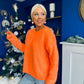 Aine Button Detail Jumper Orange