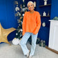 Aine Button Detail Jumper Orange