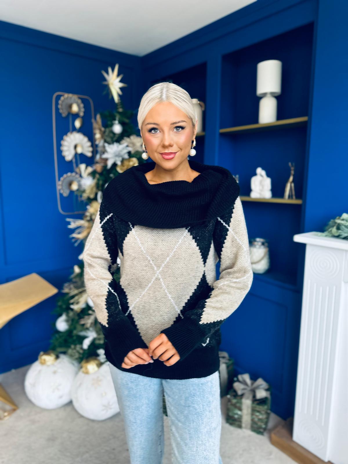 Grace Chunky Knit Jumper Black