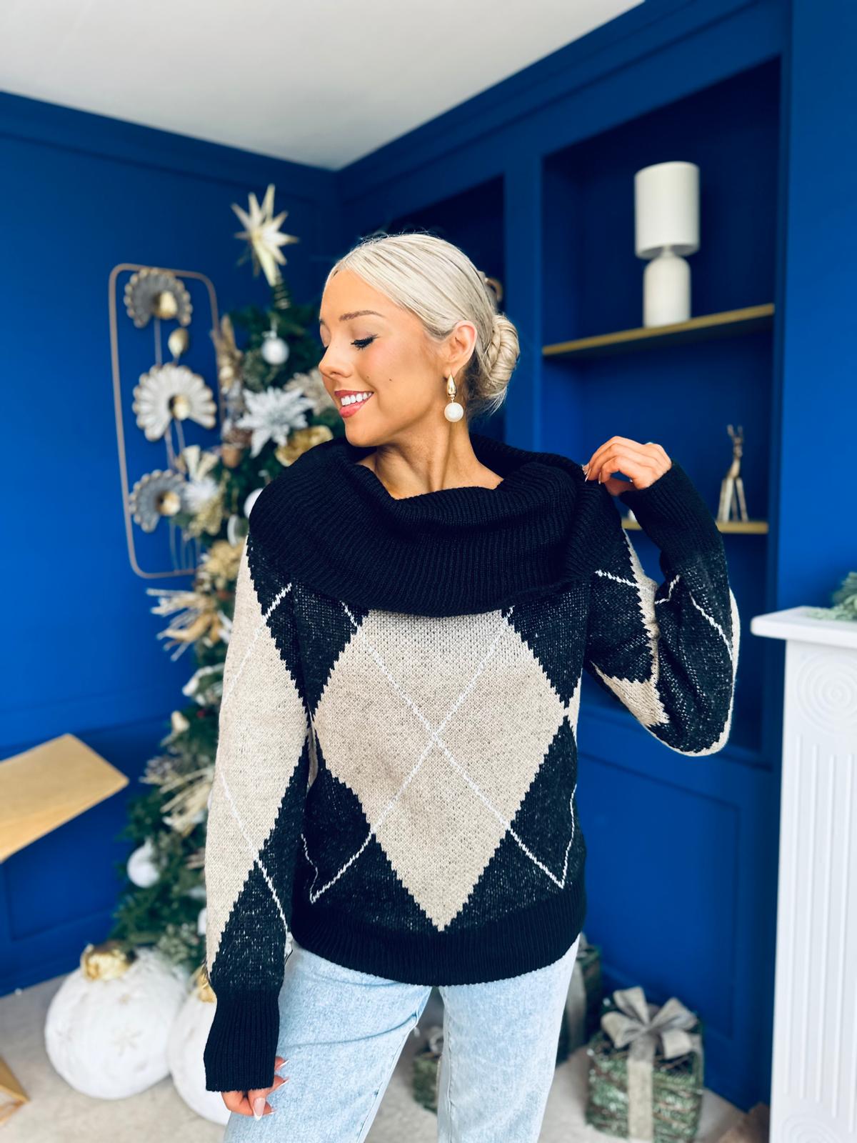 Grace Chunky Knit Jumper Black