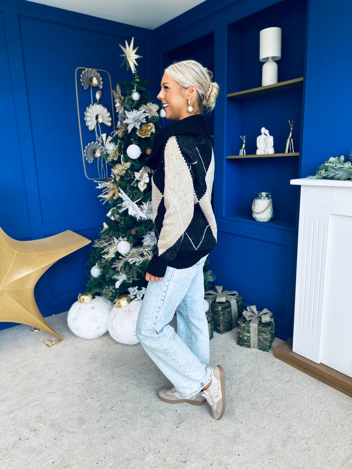 Grace Chunky Knit Jumper Black